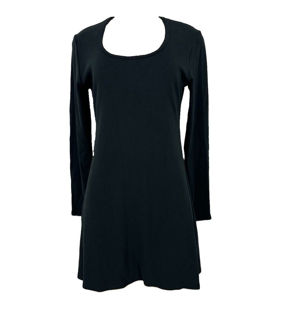 NEW Laura Hlavac Medium Women Black T-shirt Tunic Top Long Sleeve Black 12-1